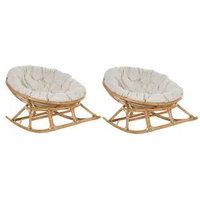 Conjunto de 2 Sillas Mecedoras Ratán Orvieto