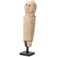 Figura Decorativa de Piedra Blanca 10x10x49 cm Figura Decorativa de Piedra Blanca 10x10x49 cm