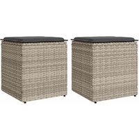 Taburetes de Jardín con Cojines 2 Uds 40x40x43 Cm