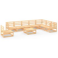 Juego De Muebles De Jardín 9 Piezas Madera Maciza De Pino