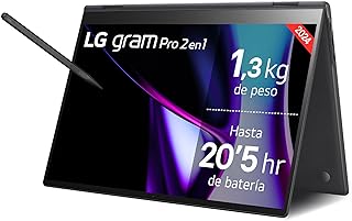 LG Gram Pro 16T90SP-K.AA75B Convertible 2 en 1 16" OLED Intel Core Ultra 7 16GB RAM 512GB SSD LG Gram Pro 16T90SP-K.AA75B Convertible 2 en 1 16" OLED Intel Core Ultra 7 16GB RAM 512GB SSD