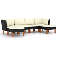 Set de Muebles de Jardín de Ratán Sintético Negro Set de Muebles de Jardín de Ratán Sintético Negro