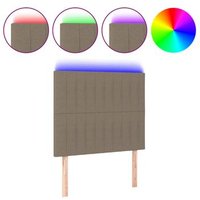 Cabecero de Tela Gris con Luces LED 100x5x118/128 Cm