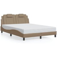 Estructura de Cama con Cabecero de Cuero Sintético 140x200cm