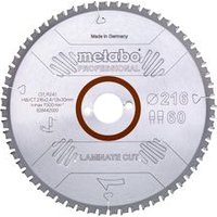 Metabo Hoja De Sierra Laminado "laminate Cut - Professional", 216x30 Z60 Dp/dt 0°