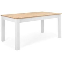 Mesa de Comedor Extensible Bergen Roble Artesanal y Blanco 160-215 Mesa de Comedor Extensible Bergen Roble Artesanal y Blanco 160-215