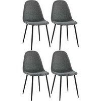 Juego de 4 Sillas de Comedor Napier Tela Gris