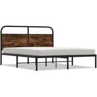 Cama Matrimonial Madera Roble Ahumado 140x200 Cm