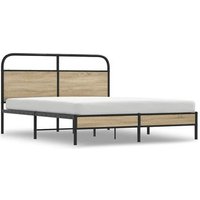Cama Matrimonial 160x200 cm Madera Roble Ahumado CFW79756