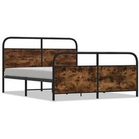Estructura de Cama Matrimonial 150x200 Cm Roble Ahumado CFW73330