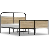 Cama Matrimonial Estructura 120x200 Cm Madera Roble Sonoma