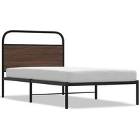 Cama Individual Estructura de Cama Sin Colchón 90x200 cm Madera Roble CFW15363