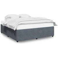 Cama Matrimonio Terciopelo Gris Oscuro 200x200 Cm