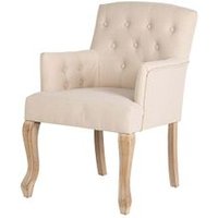 Butaca de Lino Beige 59x62x85 Cm Butaca de Lino Beige 59x62x85 Cm
