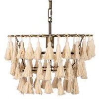 Lámpara de Techo Borlas Beige 45x45x146 Cm