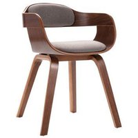 Silla de comedor de madera curvada con asiento de tela