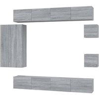 Set de Muebles de TV Vidaxl 8 Pzas Madera Contrachapada