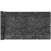 Pantalla de Privacidad para Balcón PVC Look Piedra Gris 600 x 90 cm