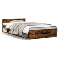 Cama Individual con Cajón de Madera de Ingeniería Roble 90x200 cm CFW55199