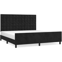 Cama Matrimonial de 180x200 Cm con Cabecero de Terciopelo Cama Matrimonial de 180x200 Cm con Cabecero de Terciopelo