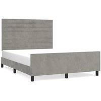 Estructura de Cama Matrimonial con Cabecero Terciopelo 140x190cm Estructura de Cama Matrimonial con Cabecero Terciopelo 140x190cm