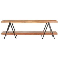 Mueble de TV de Madera Maciza Acacia 160x40x50 cm (CFW778599)