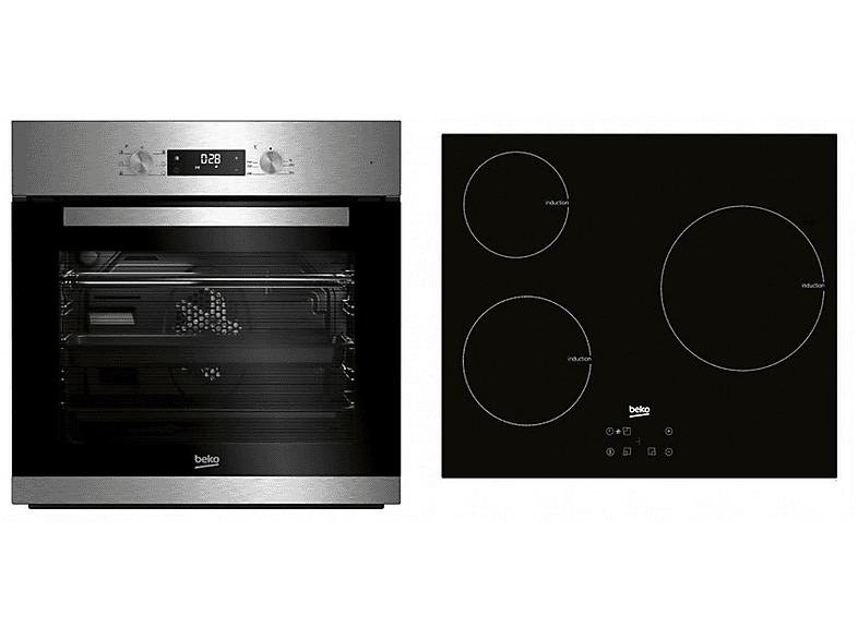 Pack Horno Beko BBSE12340XD Multifunción 72L Inducción 59cm
