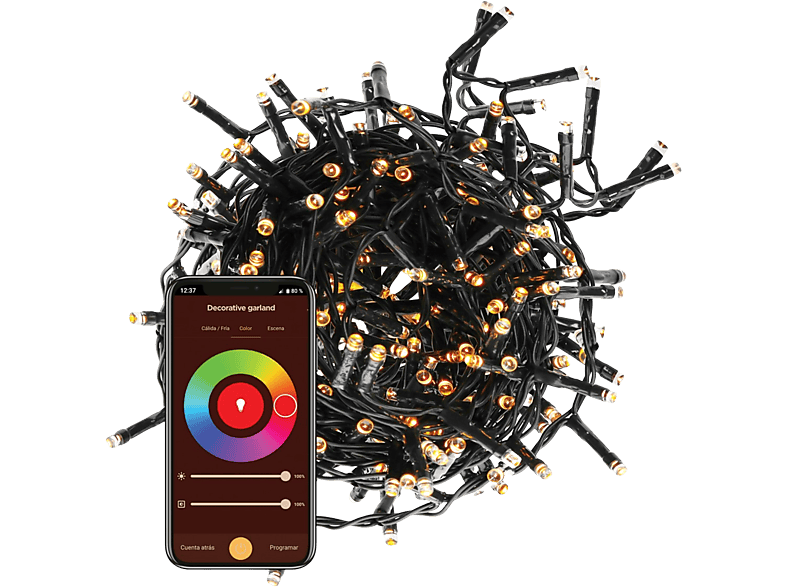 Guirnalda LED WiFi RGB+CCT muvit iO MIOGAR002 20m