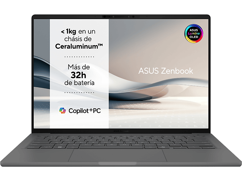 Portátil ASUS Zenbook A14 OLED UX3407RA-QD011W Copilot+ PC 14" Snapdragon X Elite X1E-78-100 32GB RAM 1TB SSD