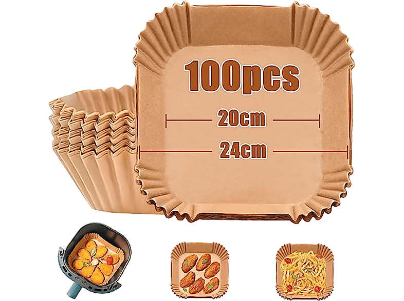 Accesorio para freidora Koenic Papel Airfryer Cuadrado 20 cm