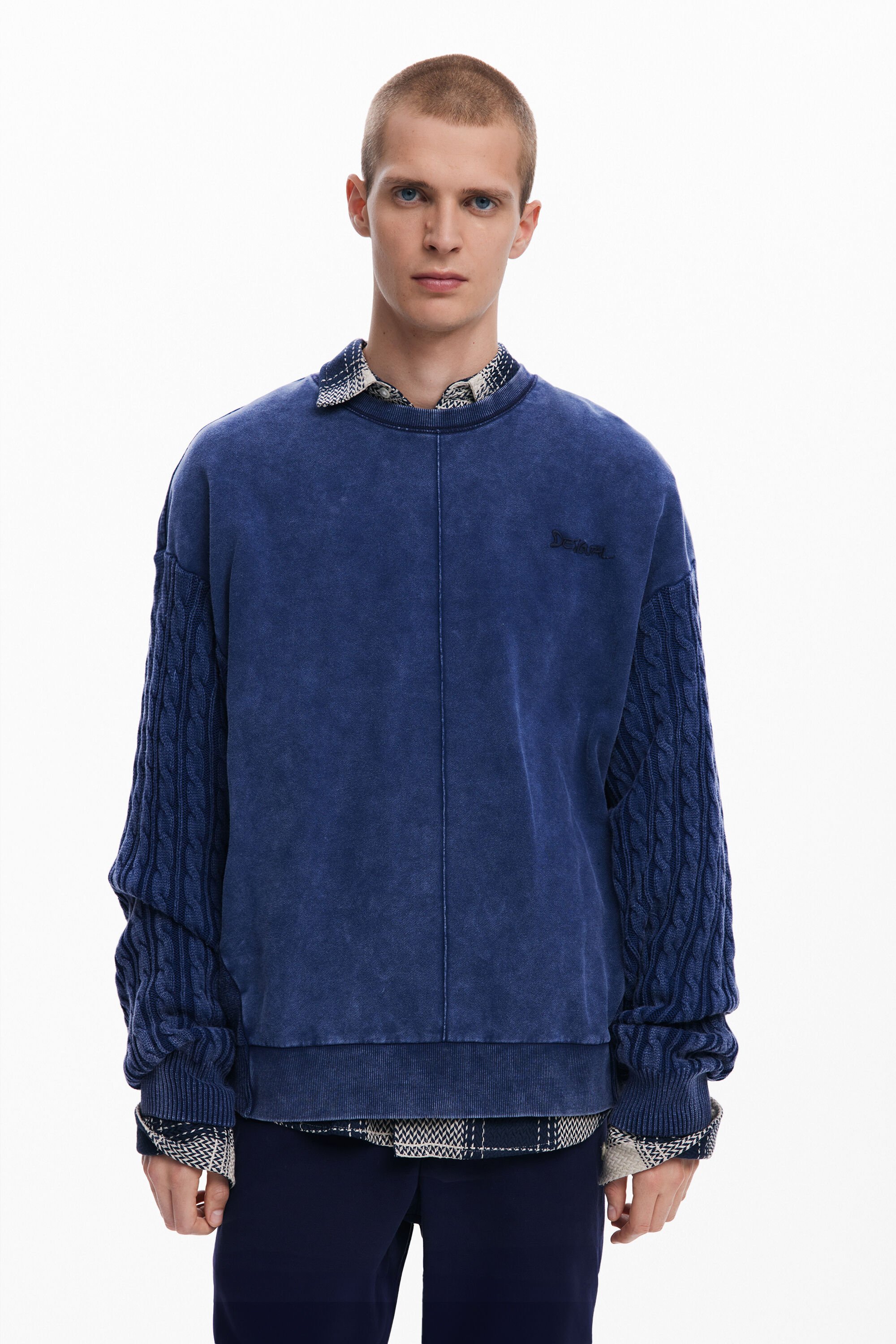 Sudadera con mangas trenzadas para hombre Desigual
