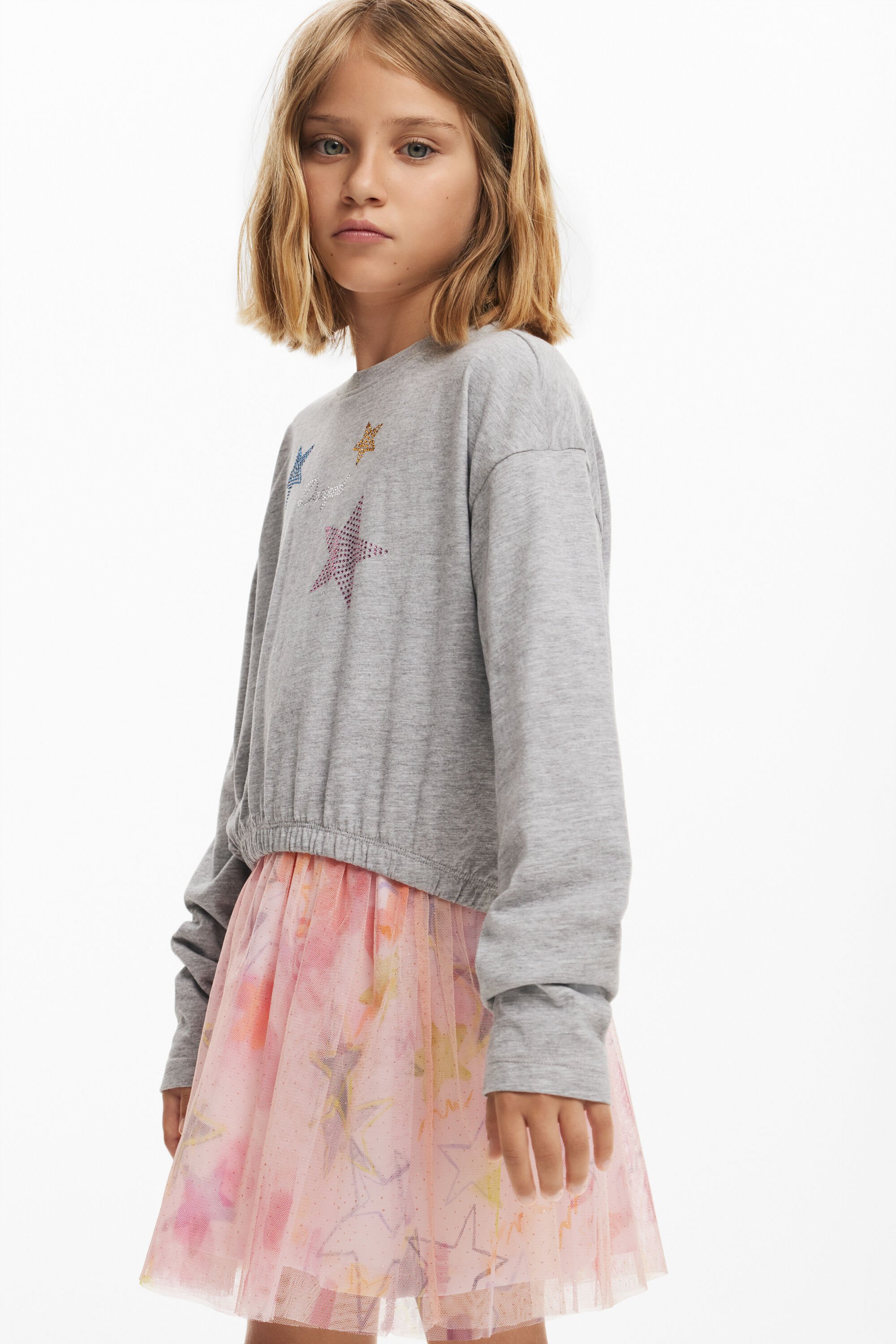 Camiseta con estrellas y strass de Desigual para mujer
