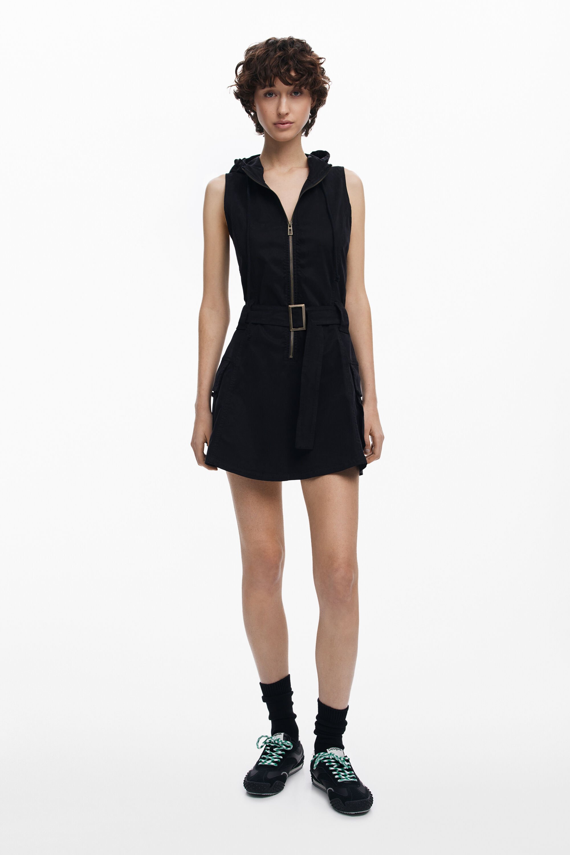 Desigual Vestido Utility con Capucha para Mujer 