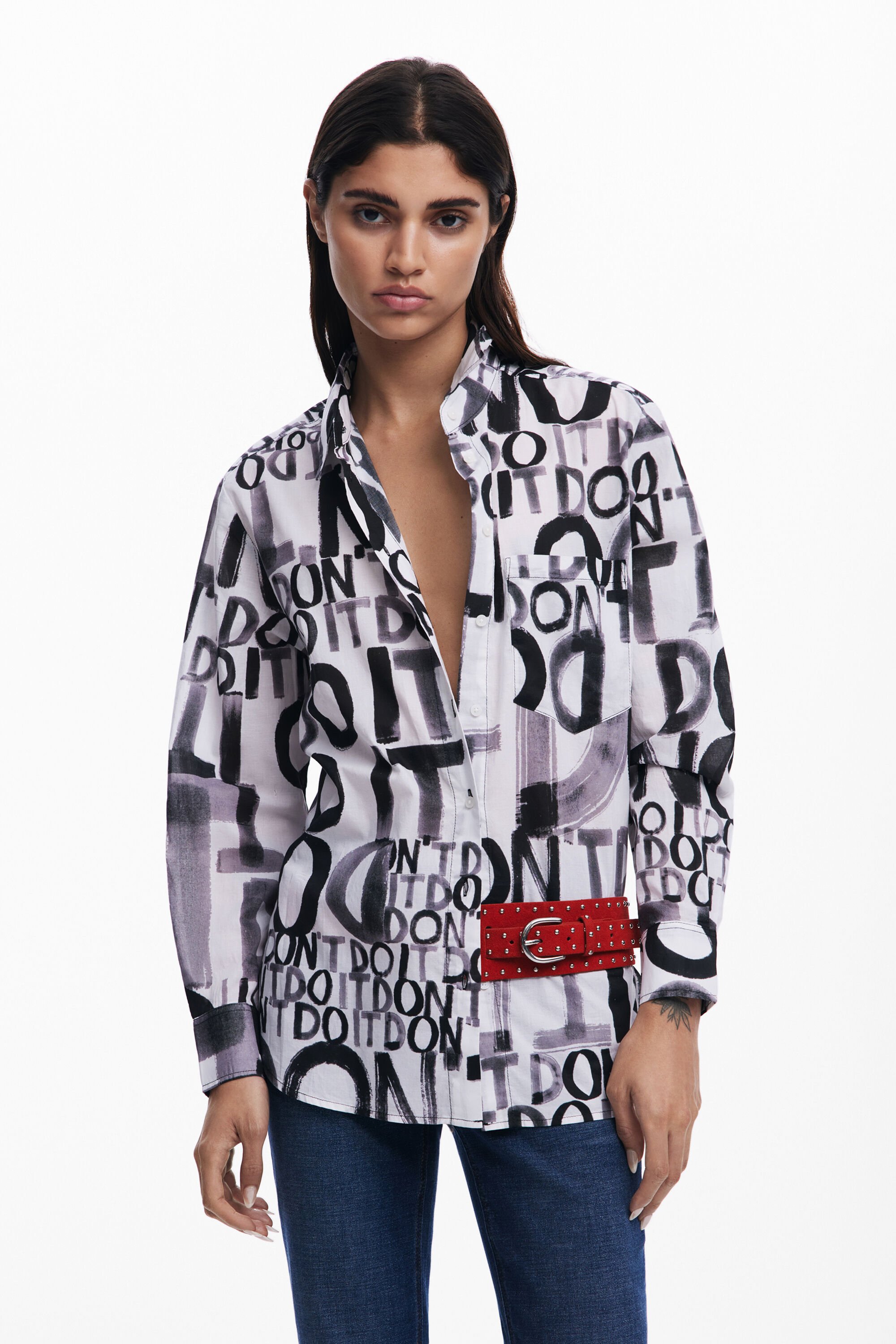 Camisa Lettering Mujer Desigual