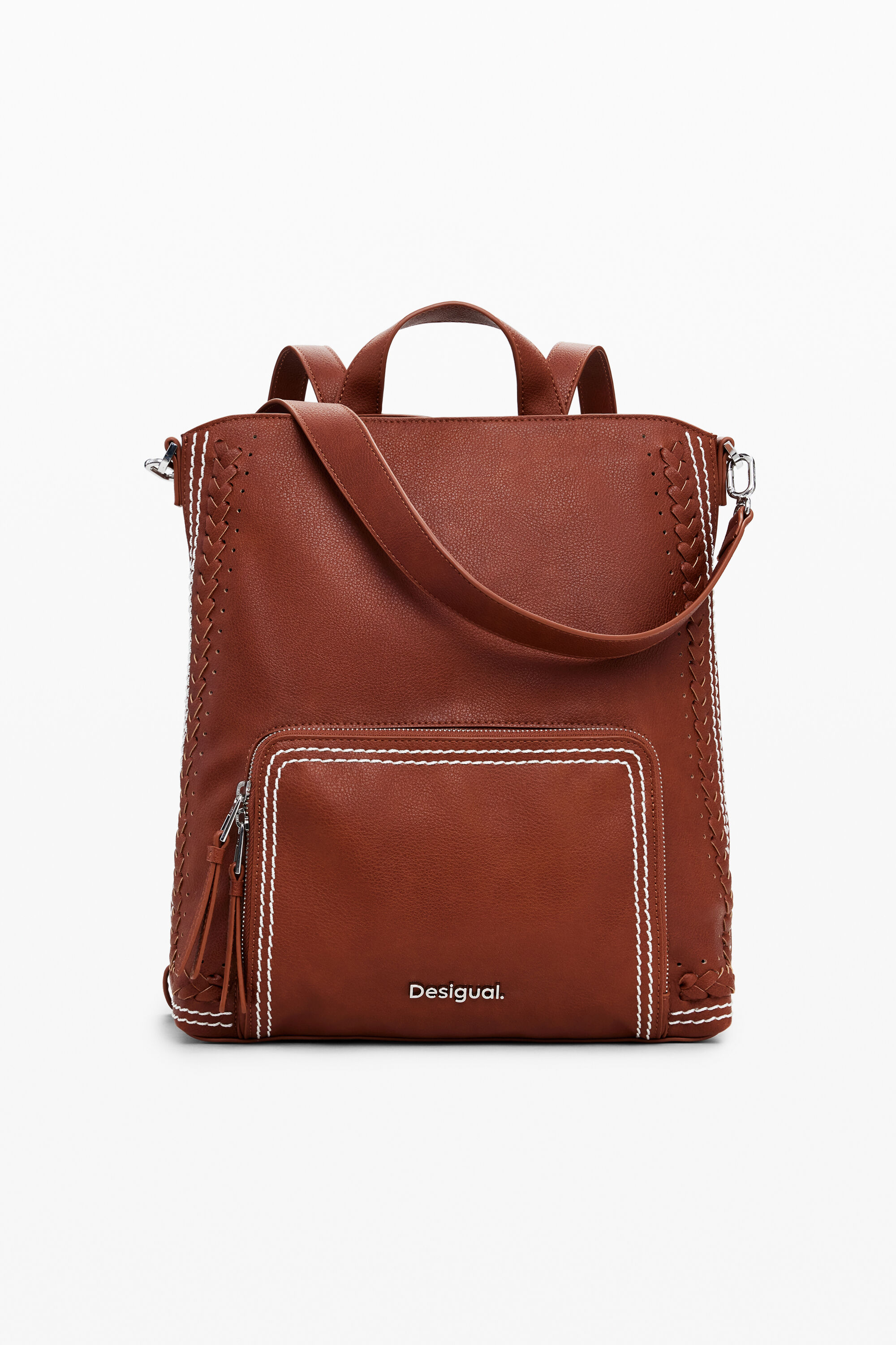 Desigual Mochila trenzada mediana