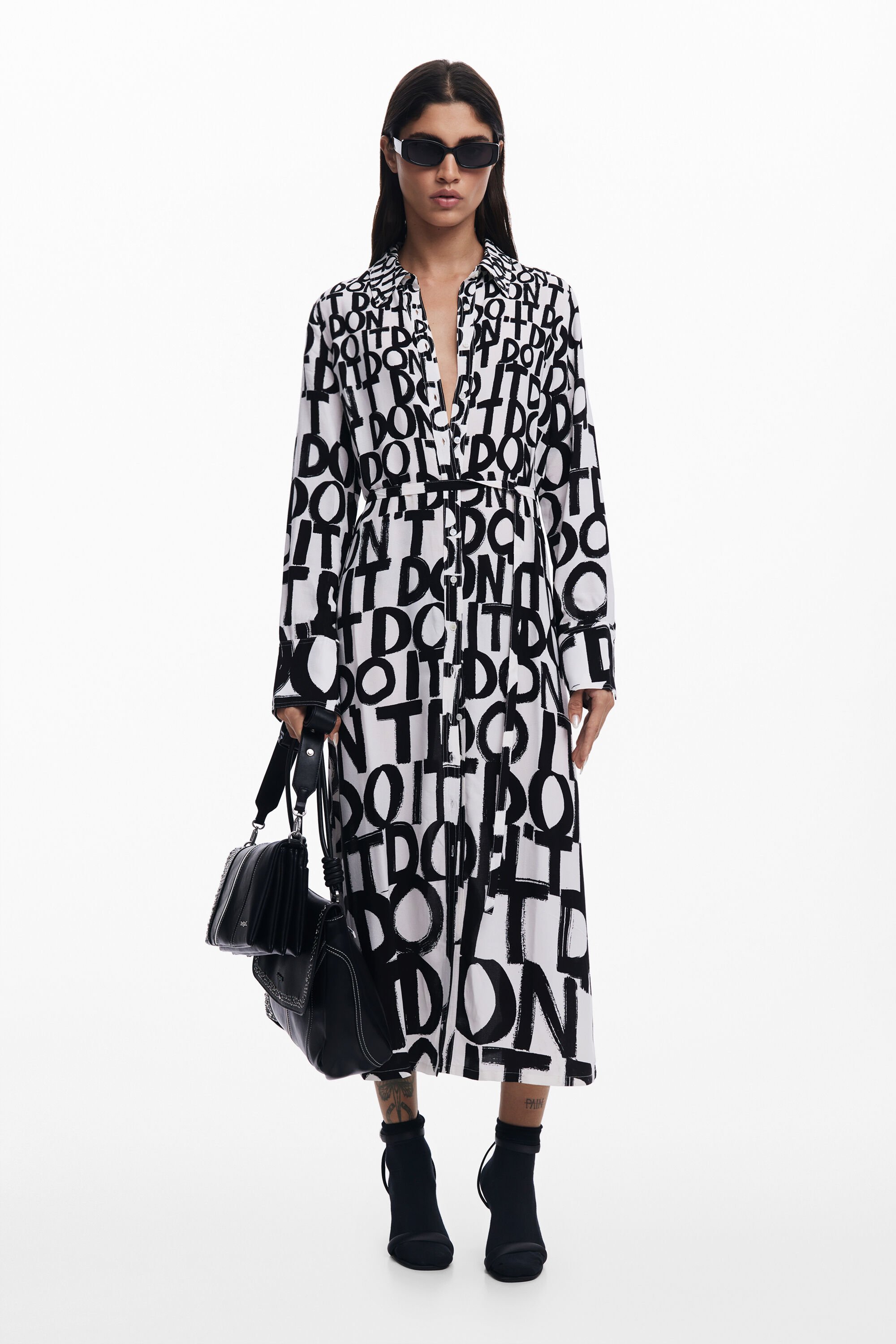 Vestido midi Desigual Lettering Mujer
