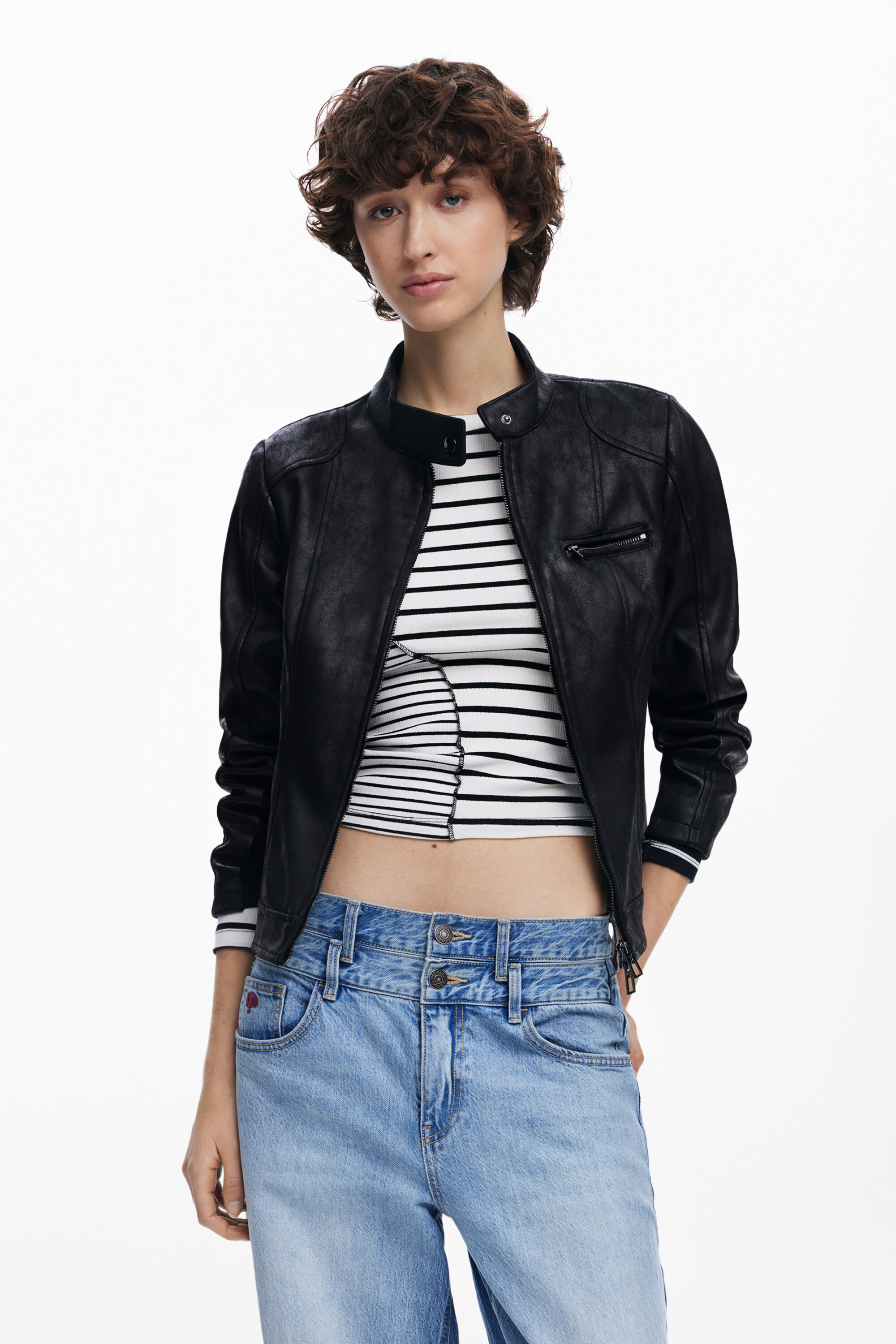 Cazadora Desigual Cuello Mao Mujer