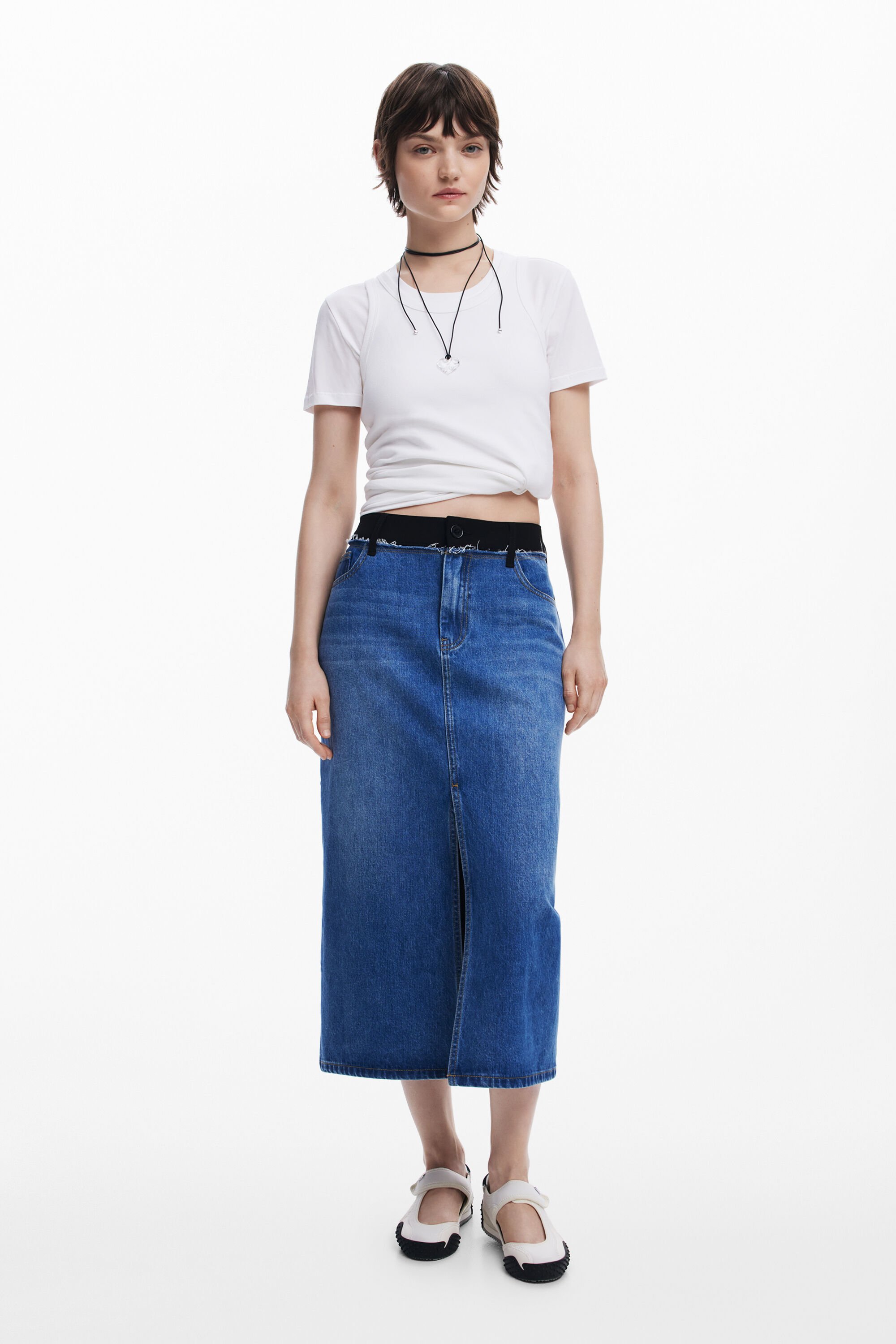 Desigual Falda Bicolor Mujer
