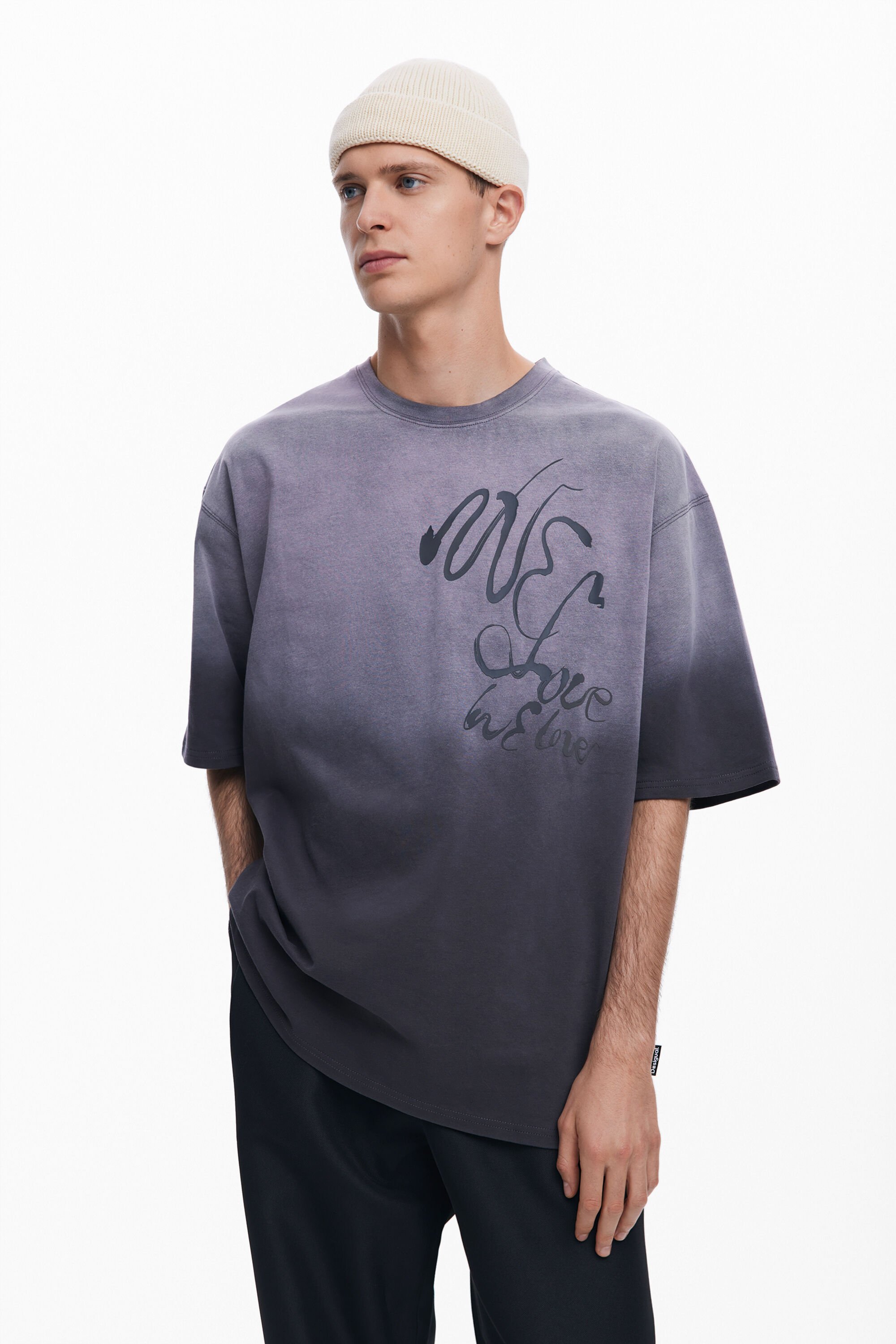 Camiseta Desigual para Hombre con Garabatos Degradados