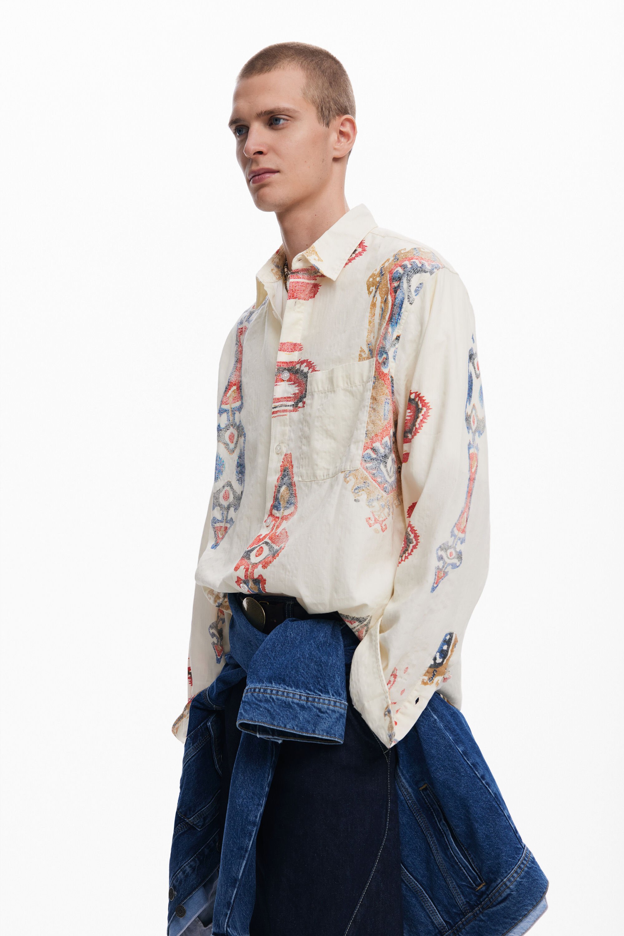 Desigual Camisa manga larga étnica hombre