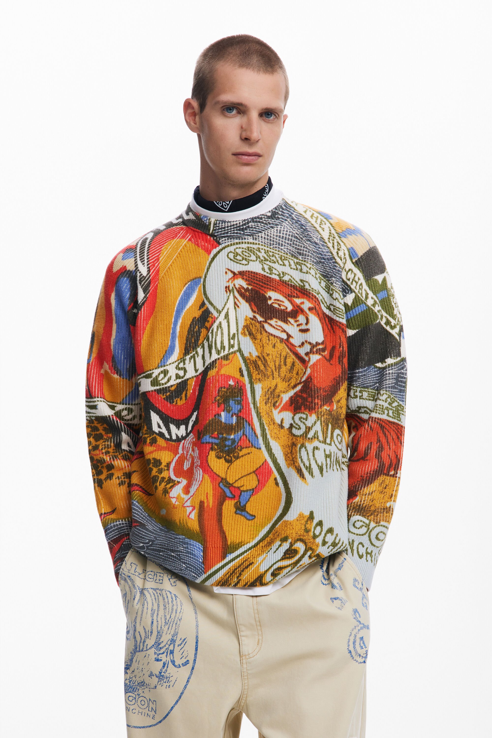 Jersey Desigual con estampado étnico para hombre