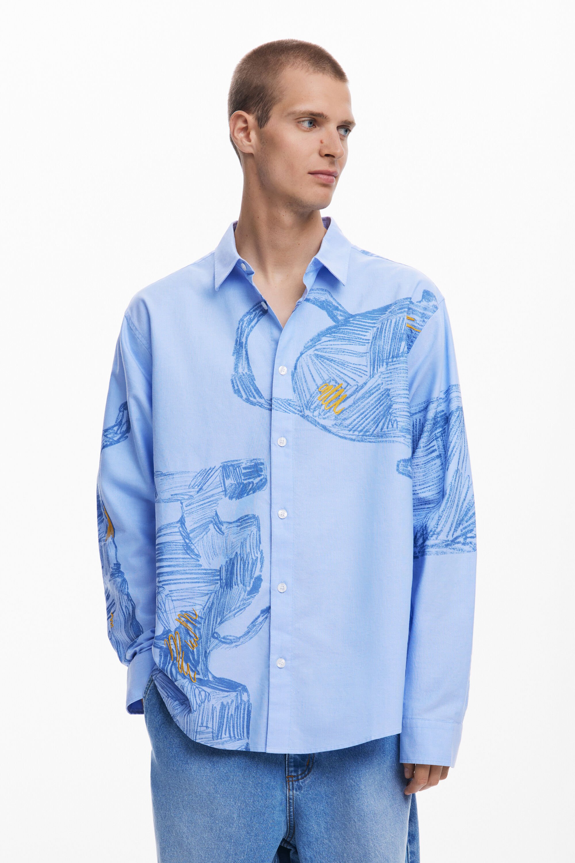 Camisa Alfarería Manga Larga Hombre Desigual
