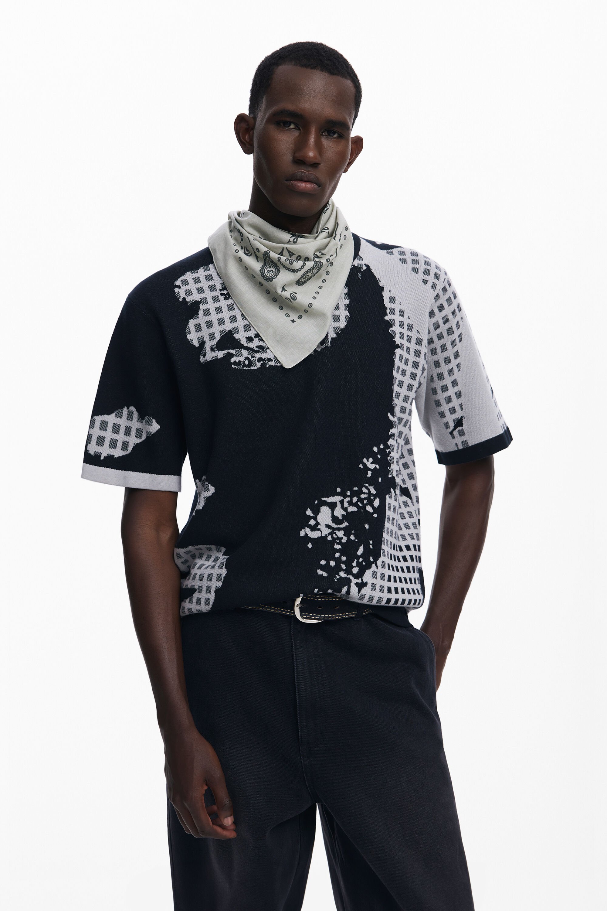 Camiseta Jaquard Estampada Hombre Desigual