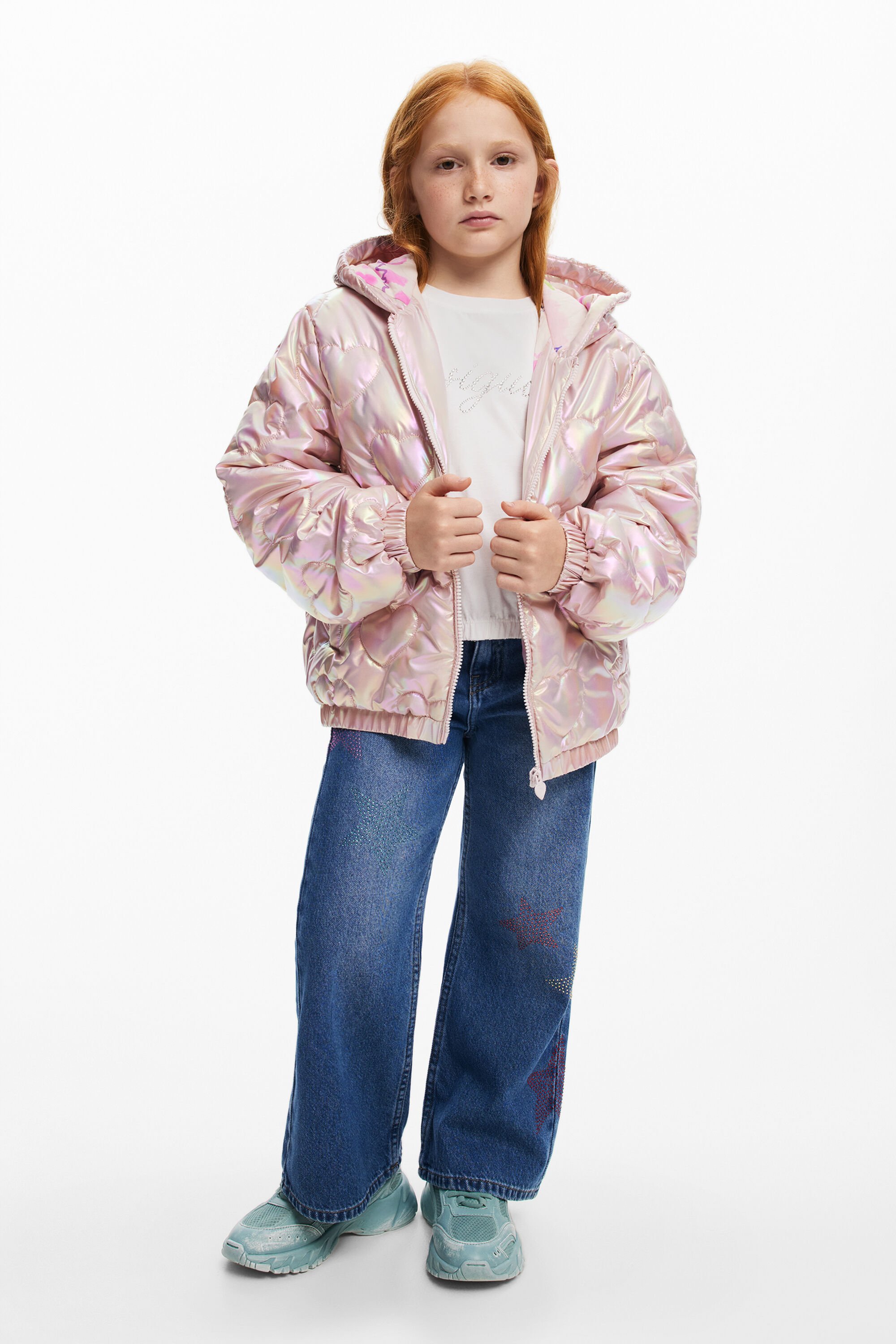 Abrigo acolchado metalizado Desigual para mujer