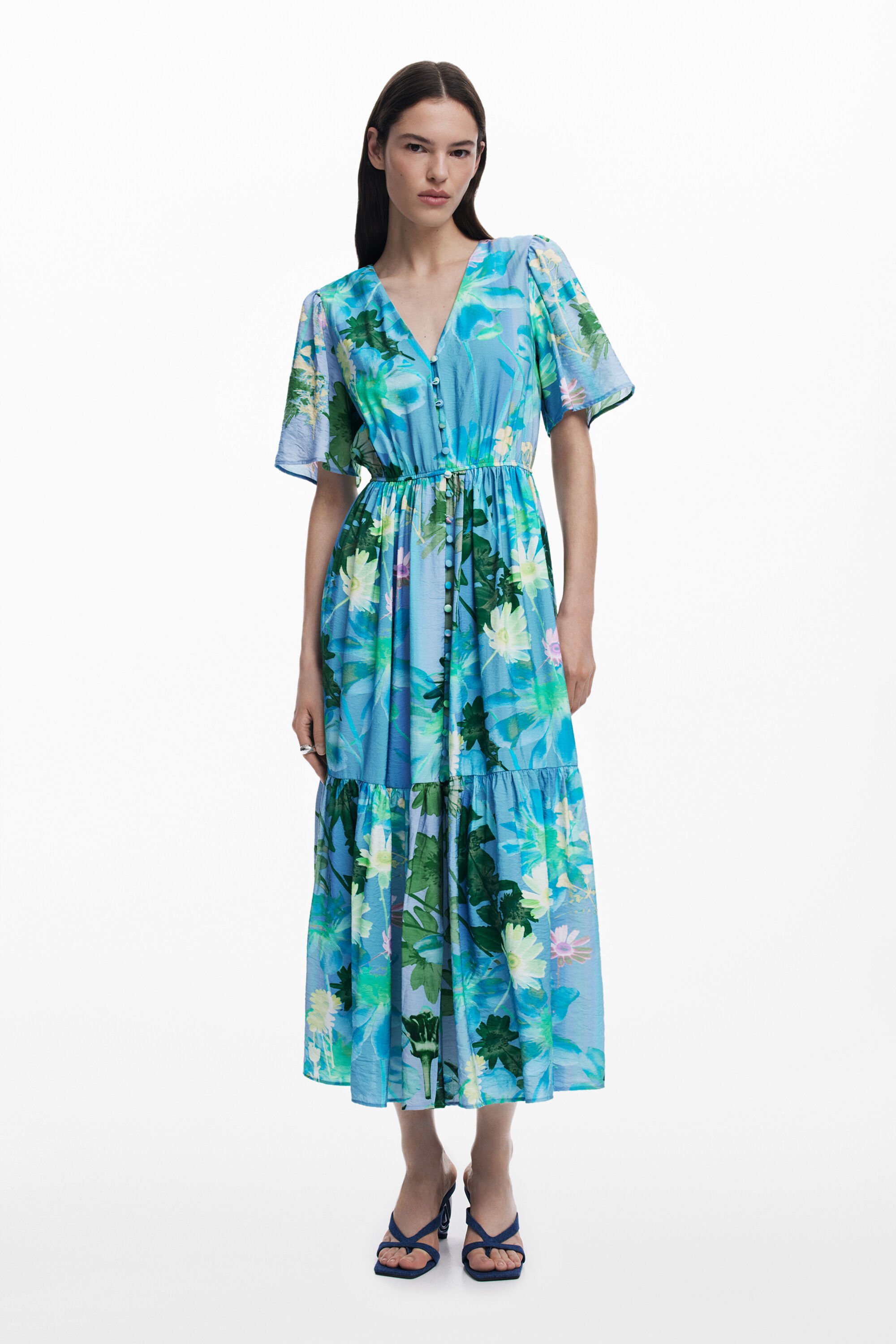 Vestido camisero floral Desigual para mujer