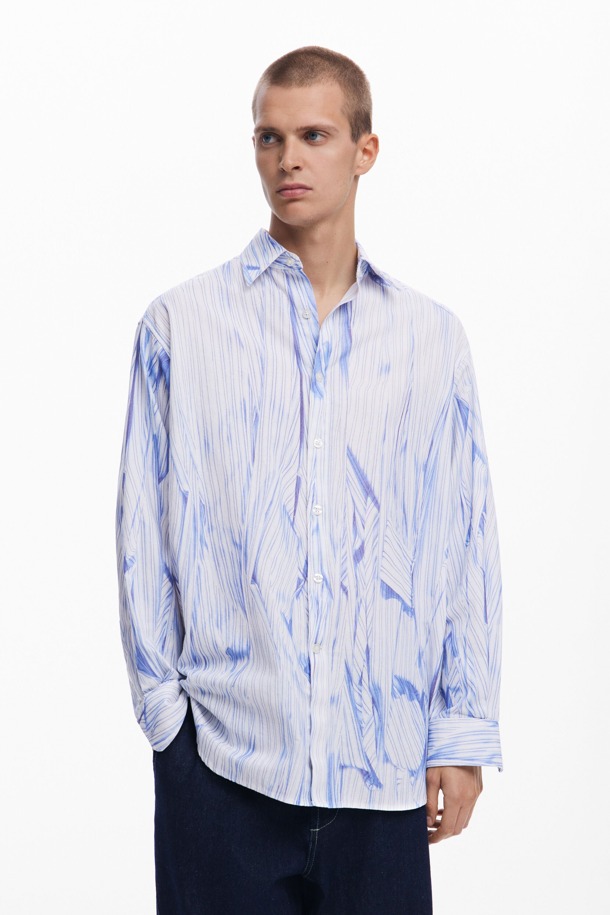 Camisa Trazos Hombre Desigual