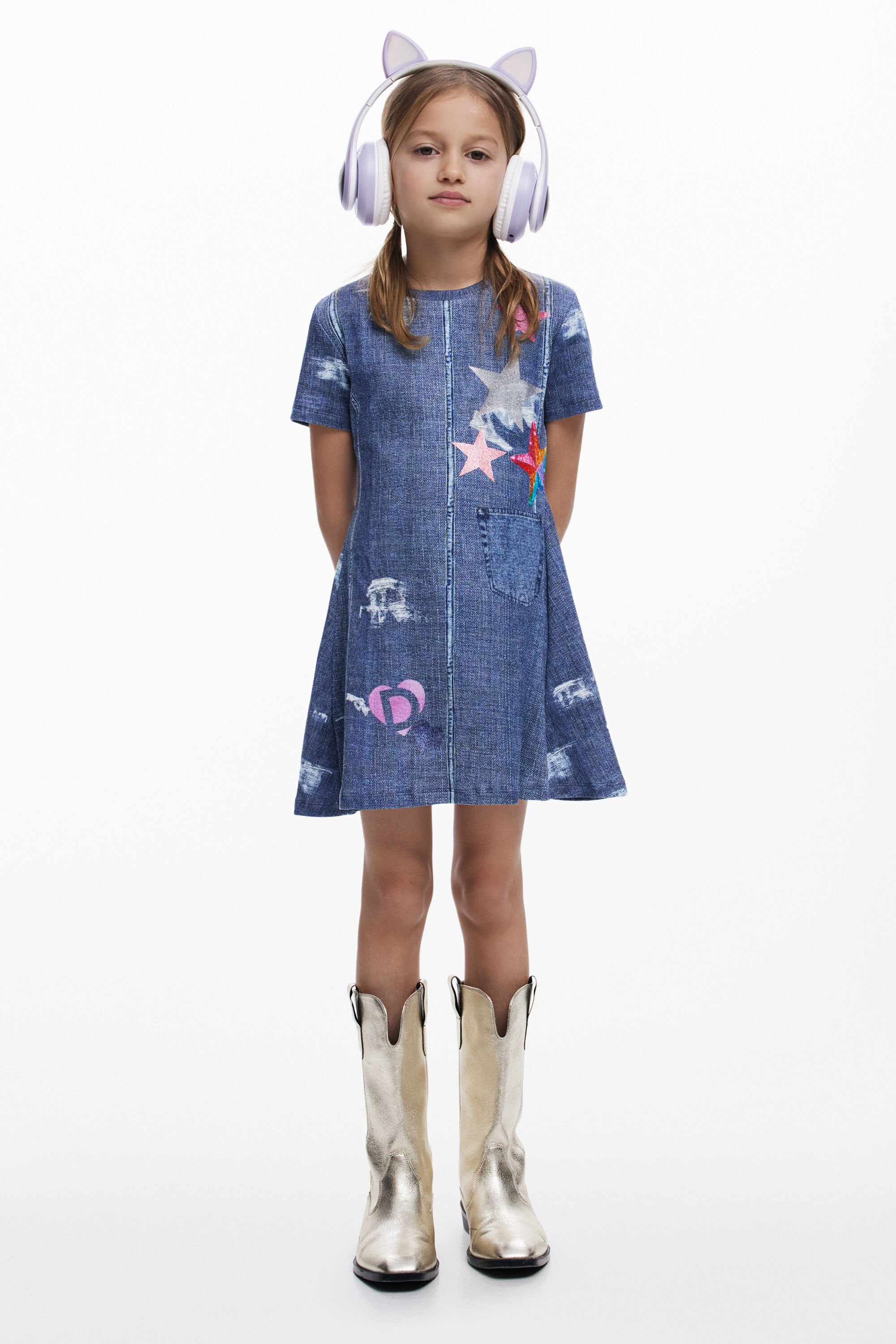 Vestido denim estrellas mujer Desigual
