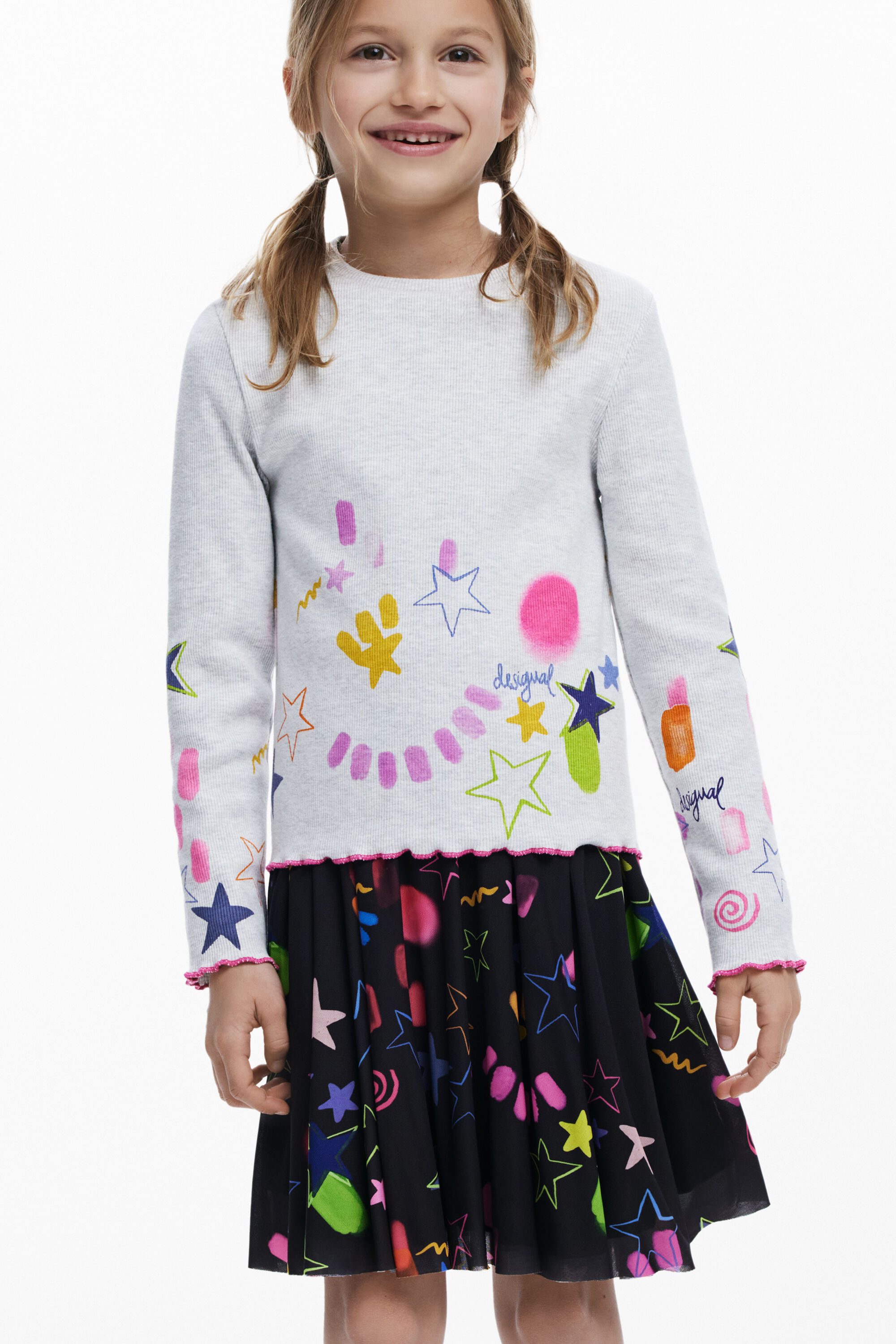 Camiseta Desigual Rib Dibujos Neón Mujer