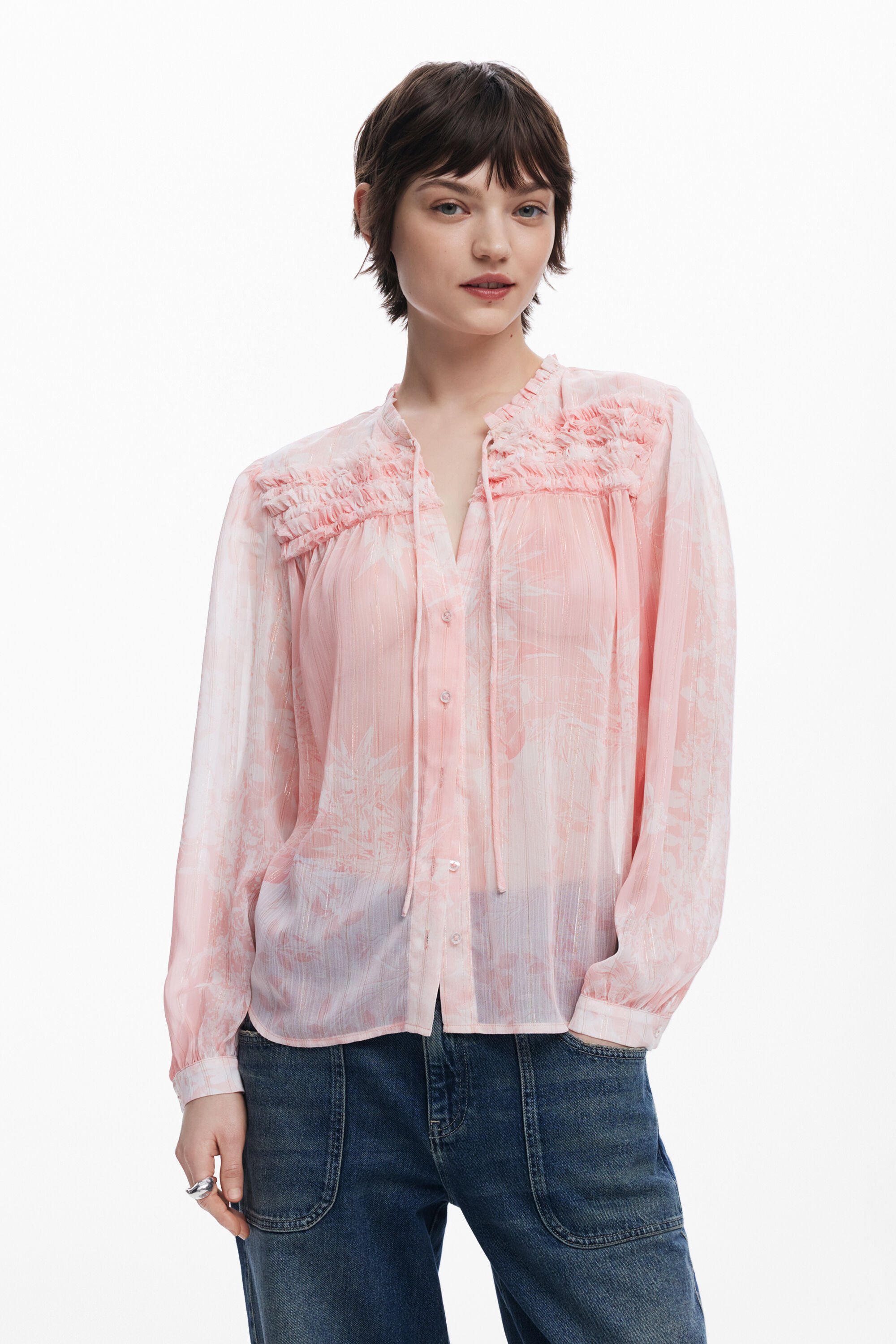 Blusa Desigual con volantes para mujer