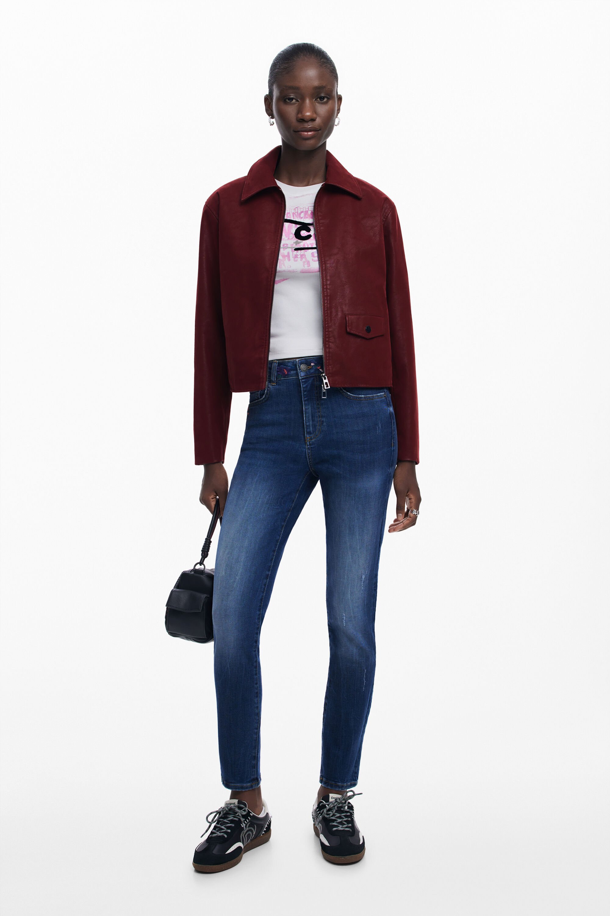 Vaqueros Slim Bordados Mujer Desigual